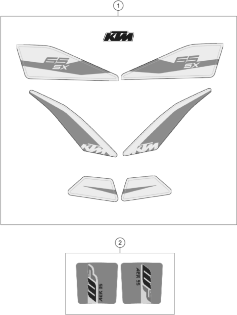 Sprängskiss: Decal – KTM 65 SX 2019