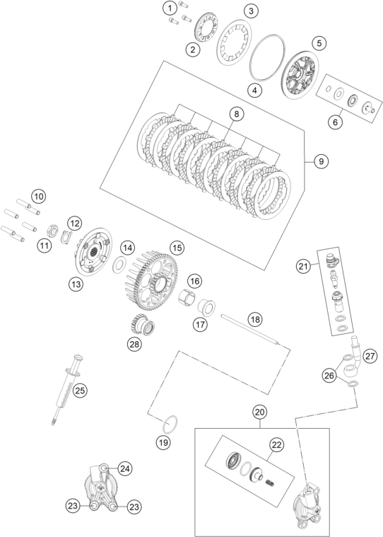 Sprängskiss: Clutch – KTM 85 SX 17/14 2022