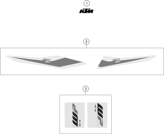 Sprängskiss: Decal – KTM 150 SX 2019