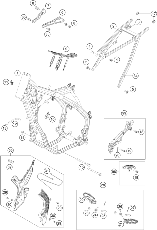 Sprängskiss: Frame – KTM 300 XC 2019