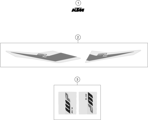 Sprängskiss: Decal – KTM 250 XC 2019