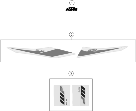 Sprängskiss: Decal – KTM 300 XC 2019