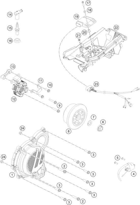 Sprängskiss: Ignition System – KTM 250 SX 2020