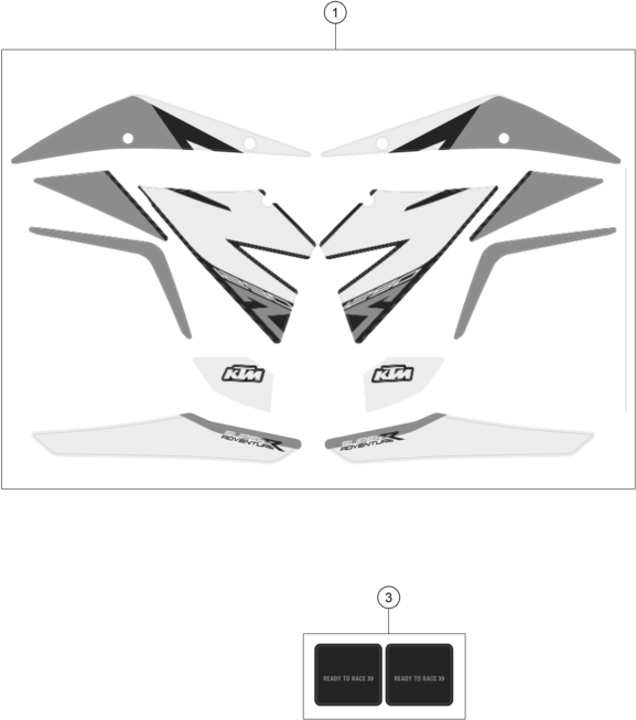Sprängskiss: Decal – KTM 1290 Super Adventure R 2020