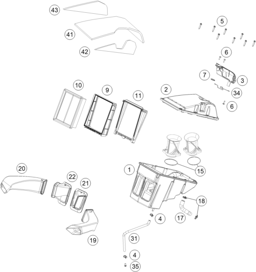 Sprängskiss: Air Filter – KTM 1290 Super Duke GT, white 2019