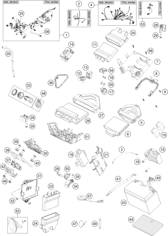 Sprängskiss: Wiring Harness – KTM 1290 Super Duke GT, white 2019
