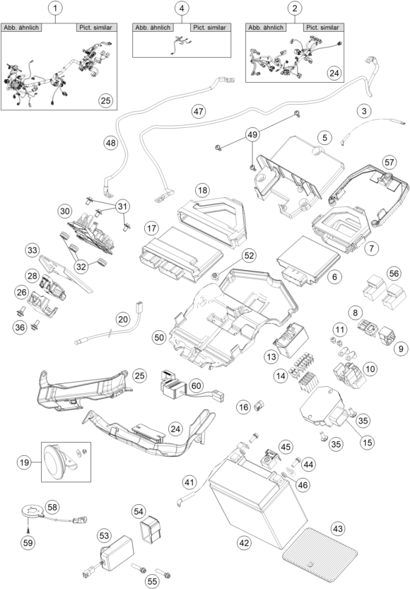 Sprängskiss: Wiring Harness – KTM 1290 Super Duke R, white 2019