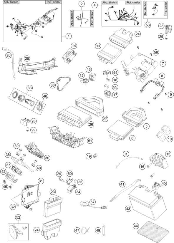 Sprängskiss: Wiring Harness – KTM 1290 Super Duke GT, white 2019