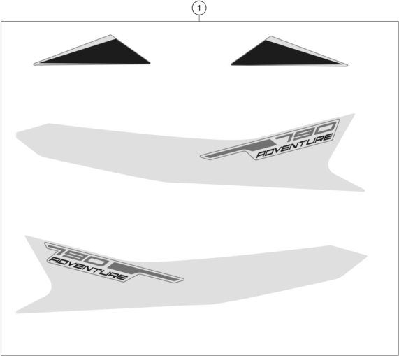 Sprängskiss: Decal – KTM 790 Adventure, white 2019