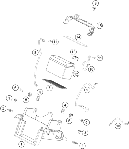 Sprängskiss: Battery – KTM 790 ADVENTURE, orange - D.D. 2026