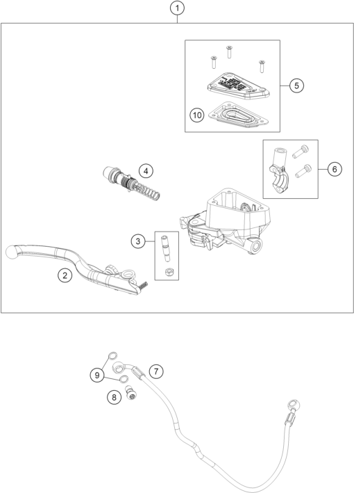 Sprängskiss: Front Brake Control – KTM 890 SMT 2026