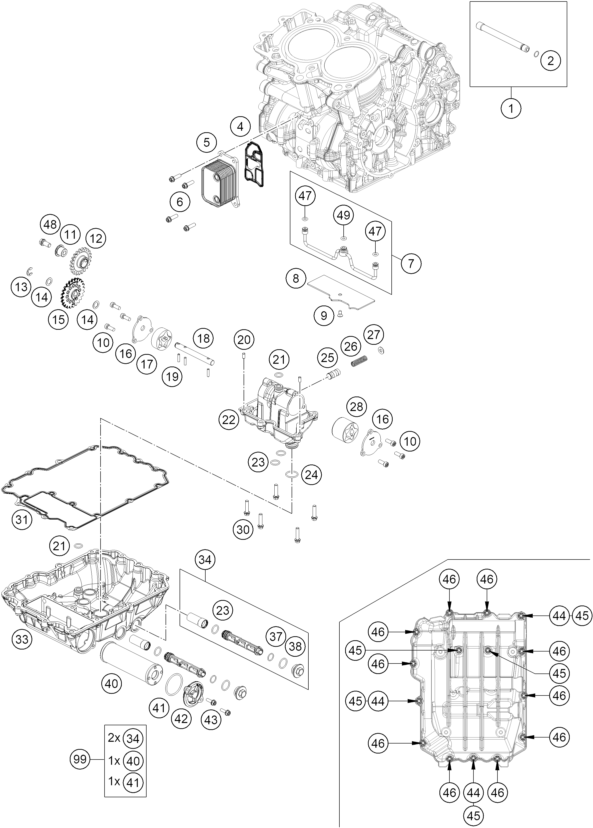 Sprängskiss: Lubricating System – KTM 890 SMT 2026