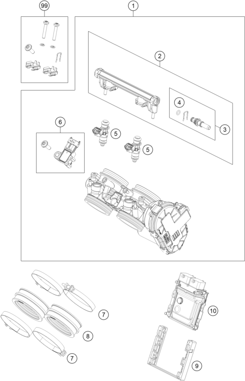Sprängskiss: Throttle Body – KTM 790 Adventure, white 2019