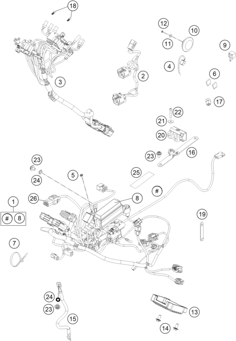 Sprängskiss: Wiring Harness – KTM 450 RALLY Factory Replica 2019