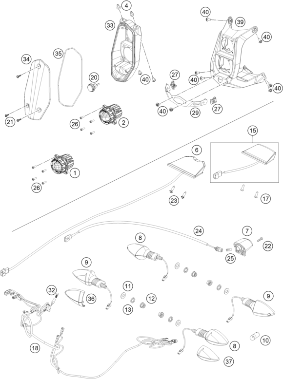 Sprängskiss: Lighting System – KTM KTM 450 RALLY REPLICA 2023