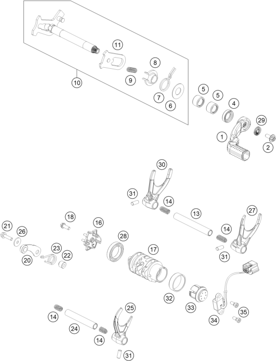 Sprängskiss: Shifting Mechanism – KTM KTM 450 RALLY REPLICA 2023