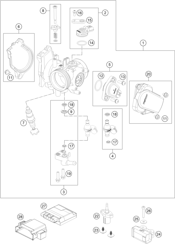 Sprängskiss: Throttle Body – KTM KTM 450 RALLY REPLICA 2023