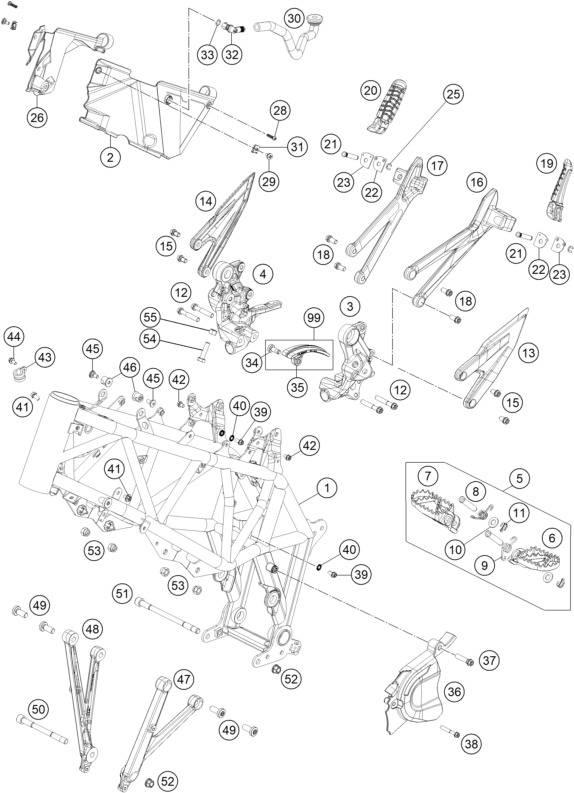 Sprängskiss: Frame – KTM 690 Enduro R 2020