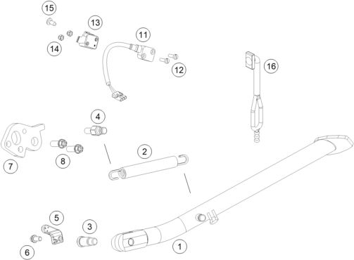 Sprängskiss: Side / Center Stand – KTM 690 Enduro R 2020