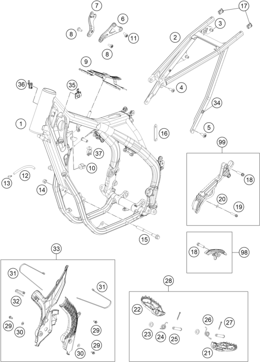 Sprängskiss: Frame – KTM 450 XC-F 2019