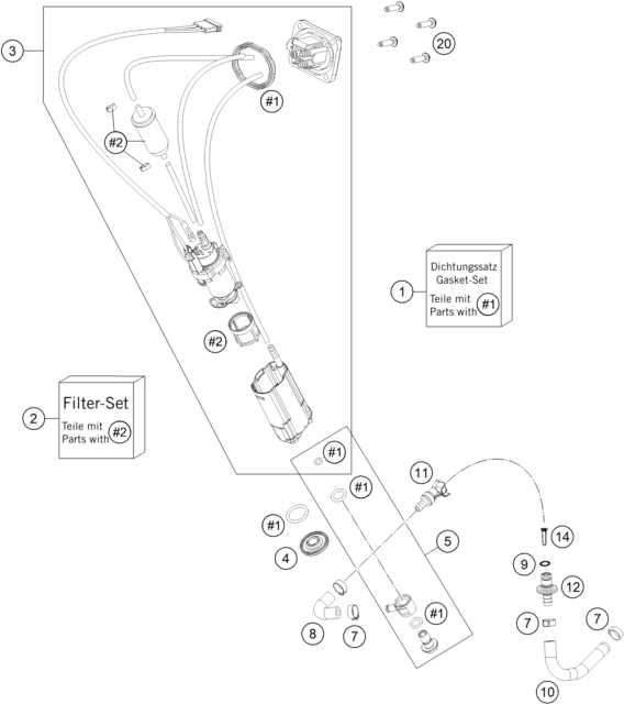 Sprängskiss: Fuel Pump – KTM 350 XC-F 2022