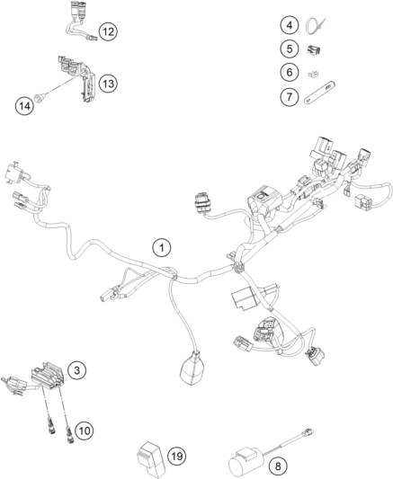 Sprängskiss: Wiring Harness – KTM 350 XC-F 2022