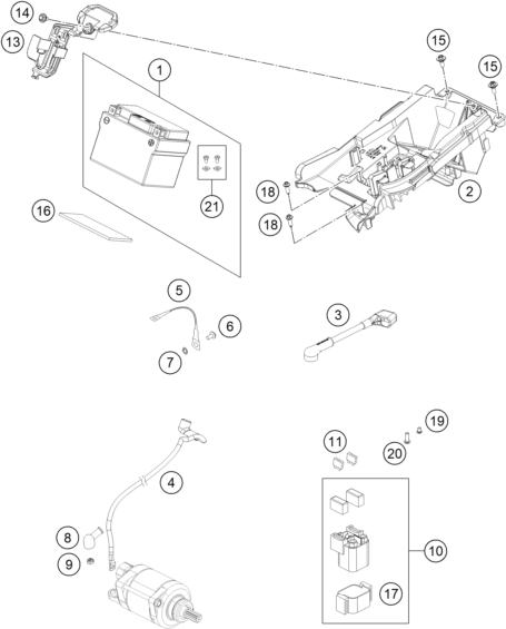 Sprängskiss: Battery – KTM 350 XC-F 2022