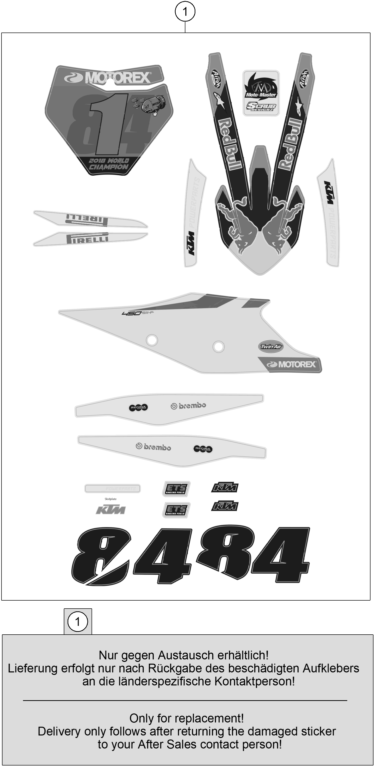 Sprängskiss: Decal – KTM 450 SX-F HERLINGS REPLICA 2019