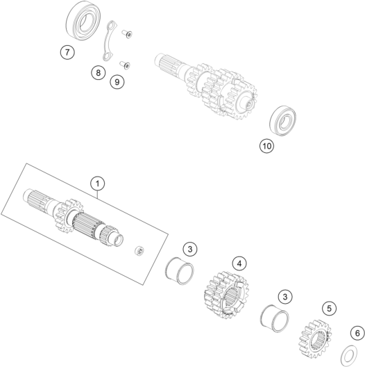 Sprängskiss: Transmission I - Main Shaft – KTM 450 SX-F 2020
