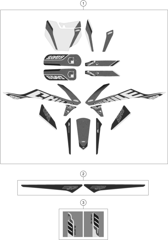 Sprängskiss: Decal – KTM 300 XC-W Six Days TPI 2019