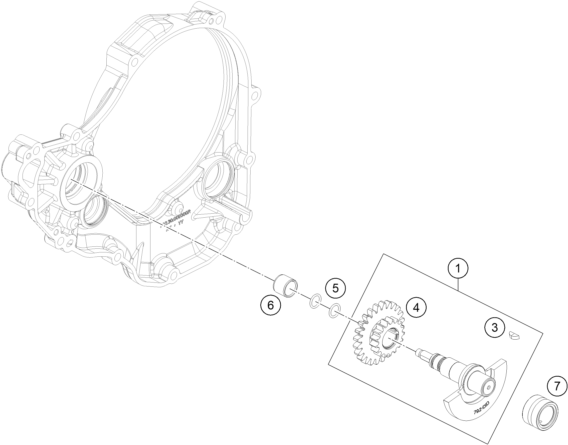 Sprängskiss: Balancer Shaft – KTM 350 XCF-W 2020