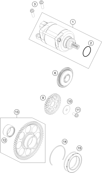 Sprängskiss: Electric Starter – KTM 350 XCF-W 2020