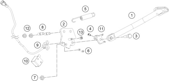 Sprängskiss: Side / Center Stand – KTM 390 DUKE, silver - B.D. 2021