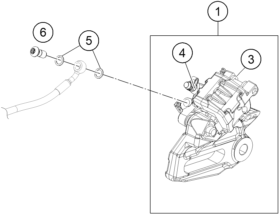 Sprängskiss: Rear Brake Caliper – KTM 390 ADVENTURE, white - CKD