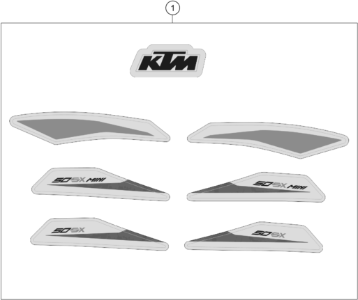 Sprängskiss: Decal – KTM 50 SX Mini 2020