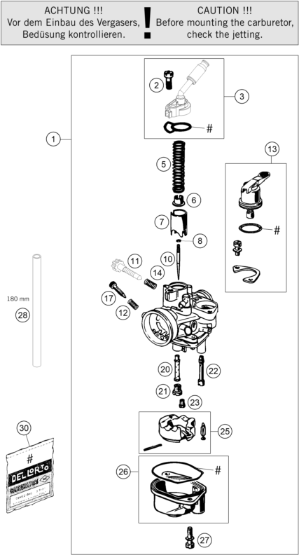Sprängskiss: Carburetor – KTM 50 SX JUNIOR 2009