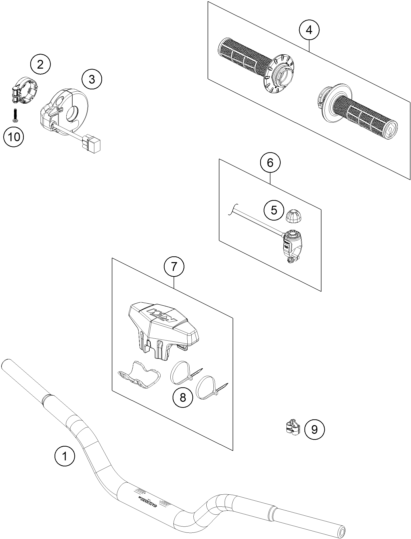 Sprängskiss: Handlebar, Controls – KTM SX-E 3 2023