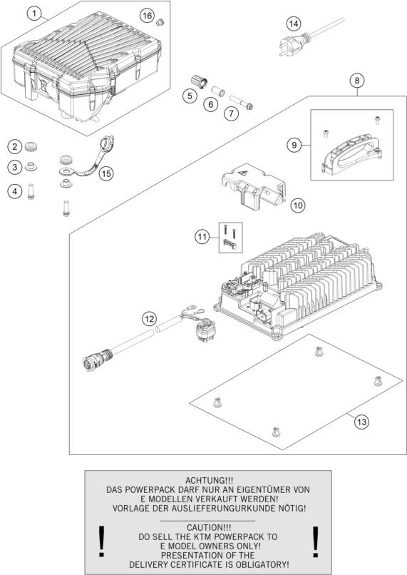 Sprängskiss: Battery – KTM SX-E 3 2023