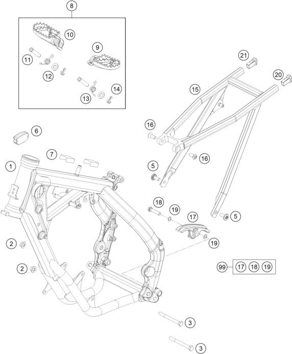 Sprängskiss: Frame – KTM 65 SX 2022