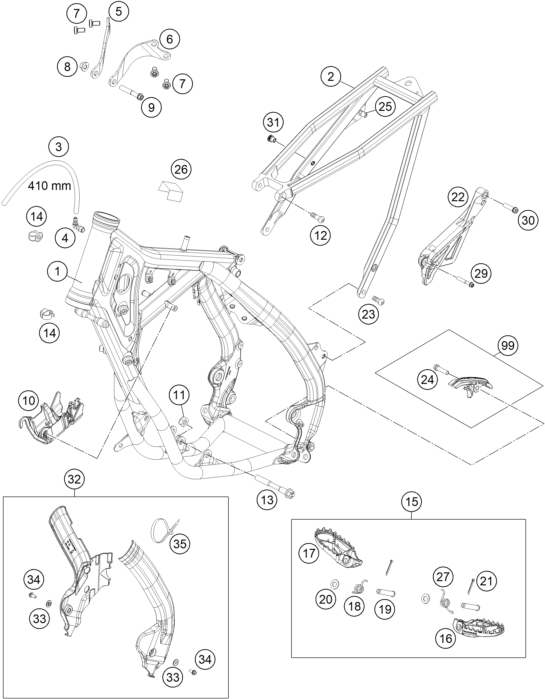 Sprängskiss: Frame – KTM 85 SX 17/14 2022