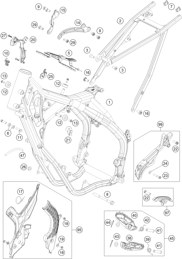 Sprängskiss: Frame – KTM 150 XC-W TPI 2020