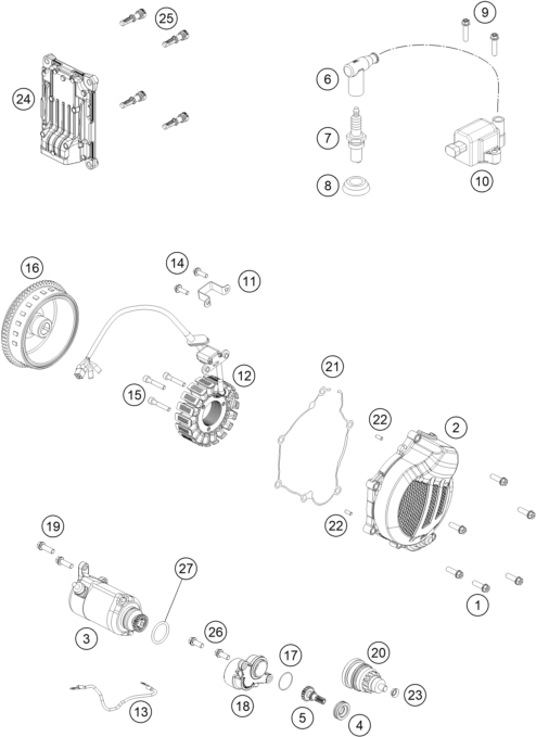 Sprängskiss: Ignition System – KTM 150 EXC TPI 2020
