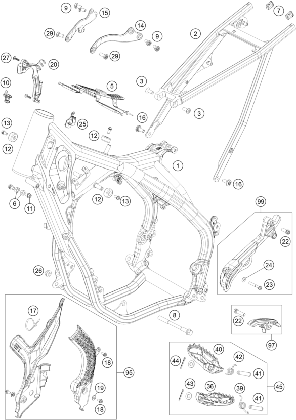 Sprängskiss: Frame – KTM 300 EXC CKD 2020