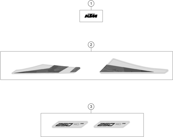 Sprängskiss: Decal – KTM 250 XC TPI 2020