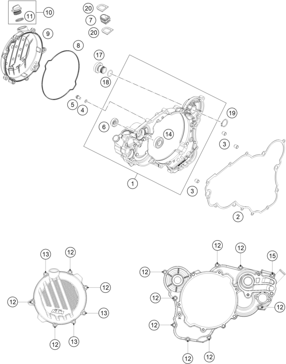 Sprängskiss: Clutch Cover – KTM 250 EXC TPI 2022
