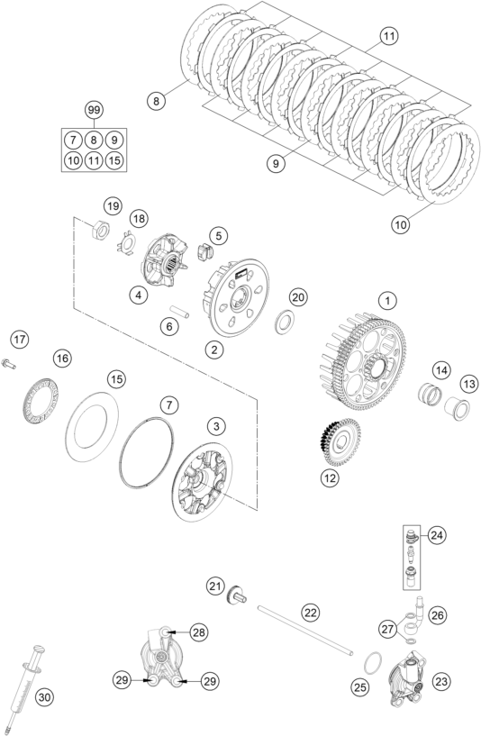 Sprängskiss: Clutch – KTM 250 EXC TPI 2022