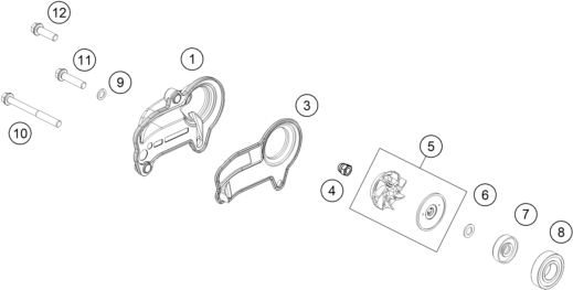 Sprängskiss: Water Pump – KTM 250 EXC TPI 2022
