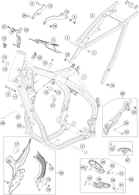 Sprängskiss: Frame – KTM 300 XC TPI 2020