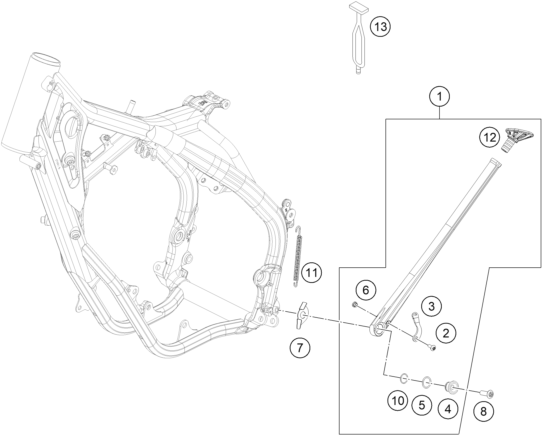 Sprängskiss: Side / Center Stand – KTM 300 XC-W 2023