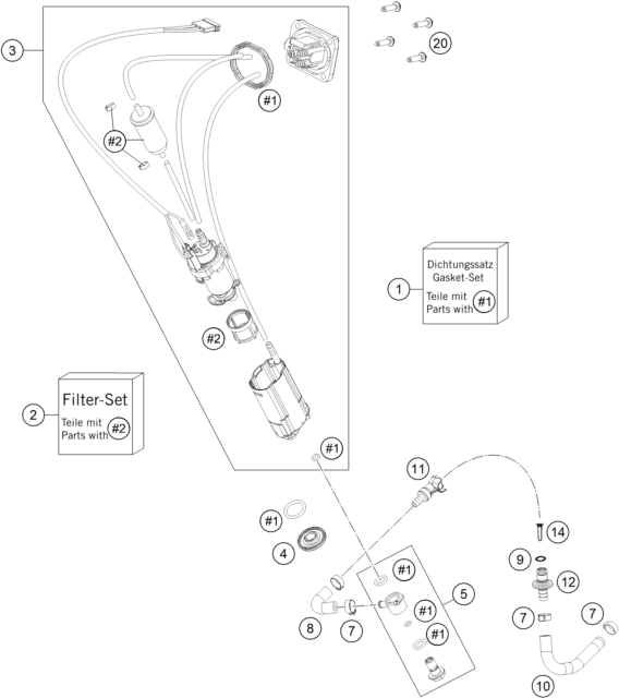 Sprängskiss: Fuel Pump – KTM 250 EXC TPI 2022